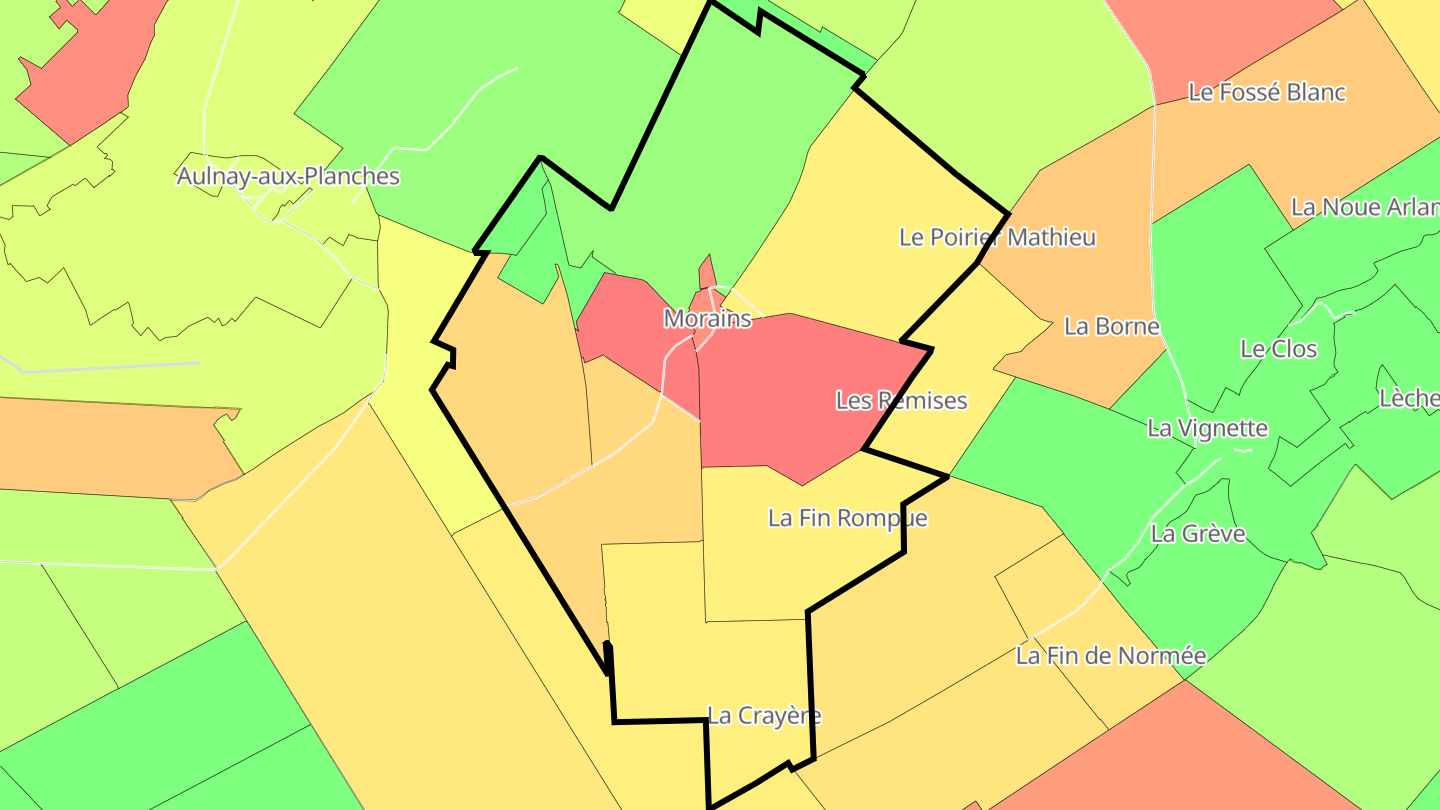 Carte des prix de l'immobilier Morains