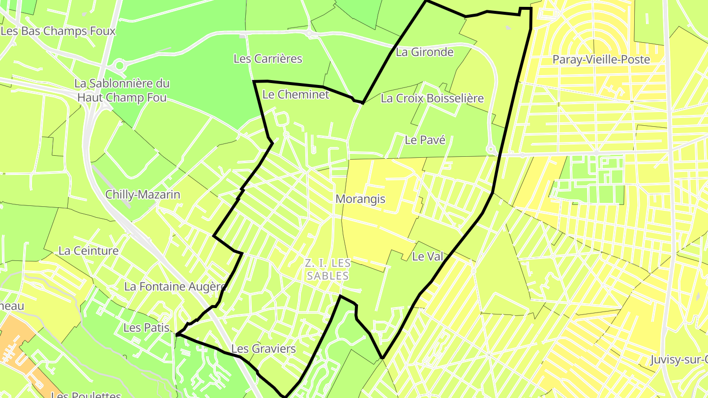 Carte des prix de l'immobilier Morangis