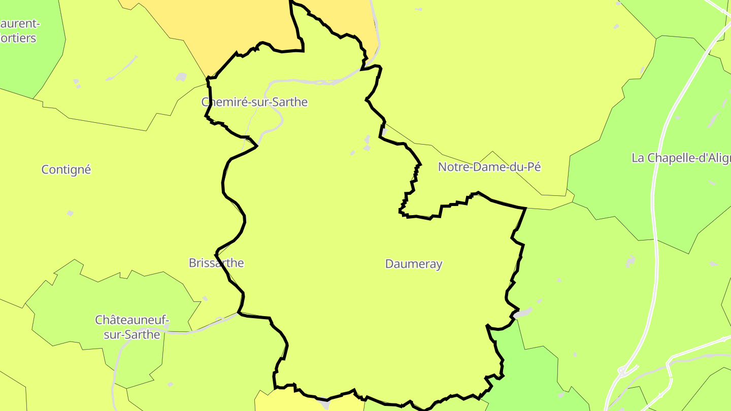 Carte des prix de l'immobilier Morannes sur Sarthe-Daumeray
