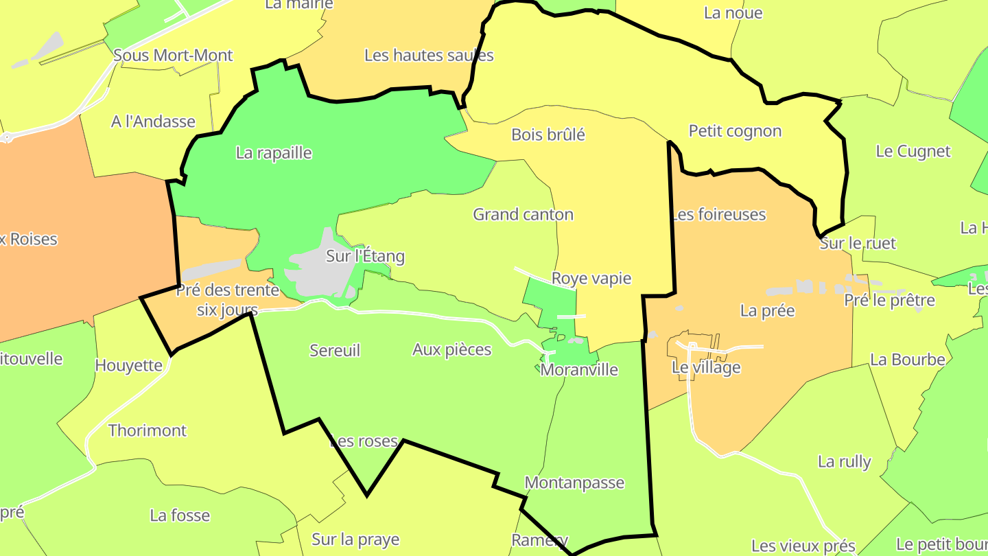 Carte des prix de l'immobilier Moranville