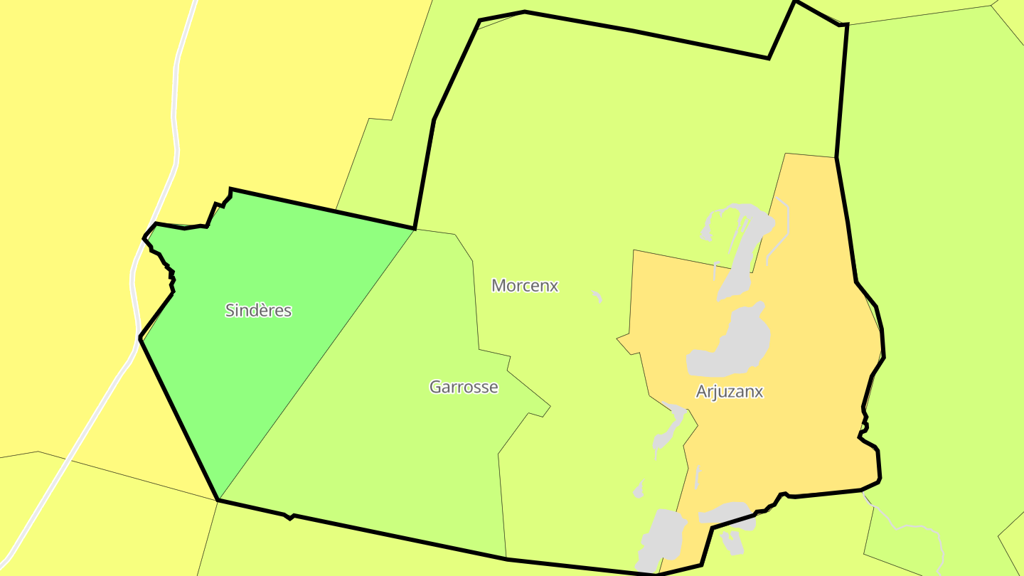 Carte des prix de l'immobilier Morcenx-la-Nouvelle