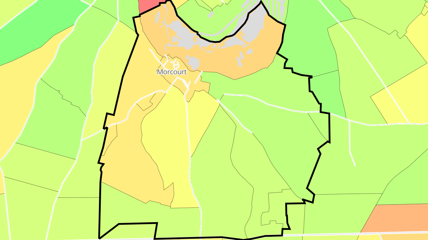 Carte des prix de l'immobilier Morcourt