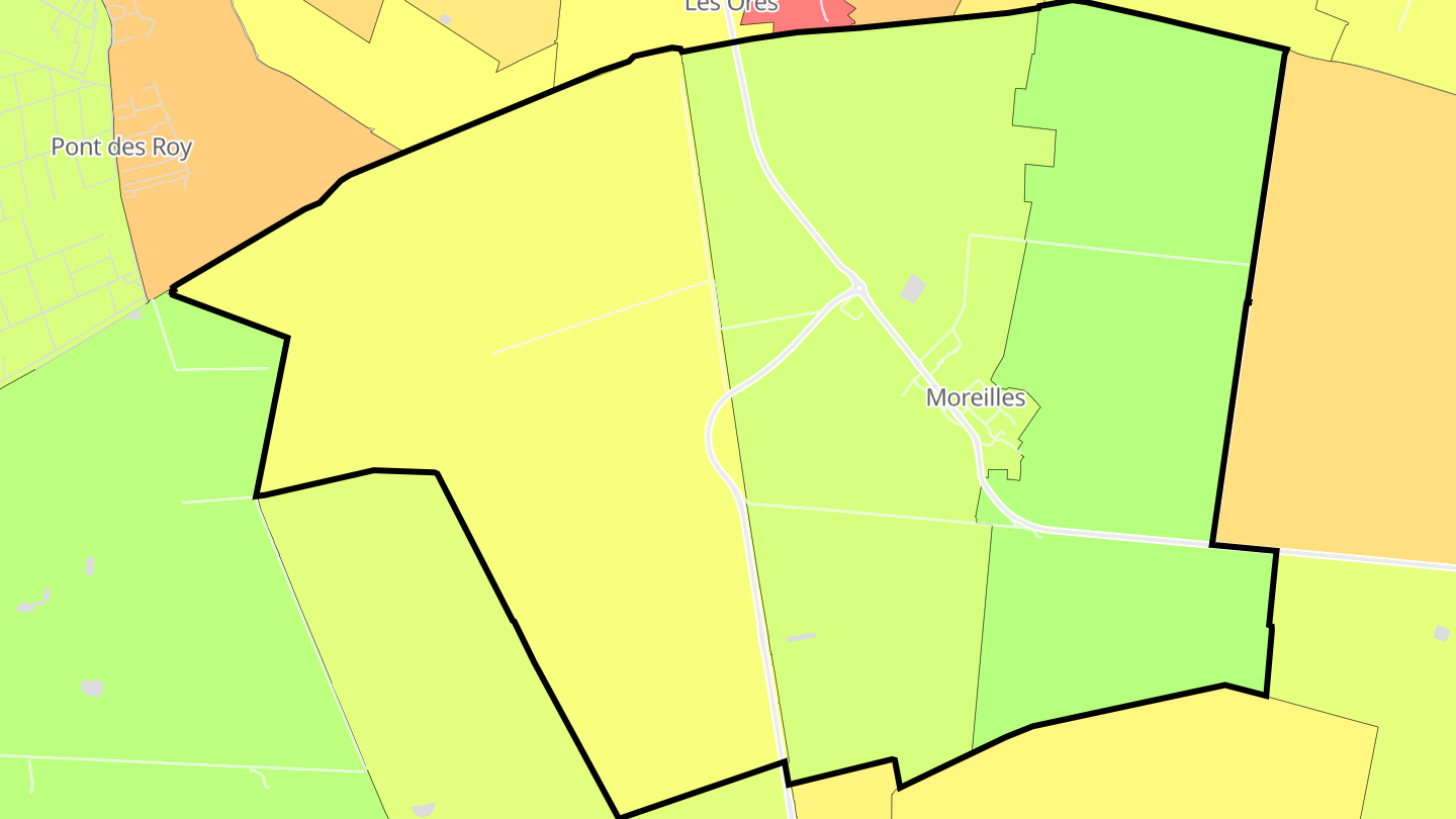 Carte des prix de l'immobilier Moreilles