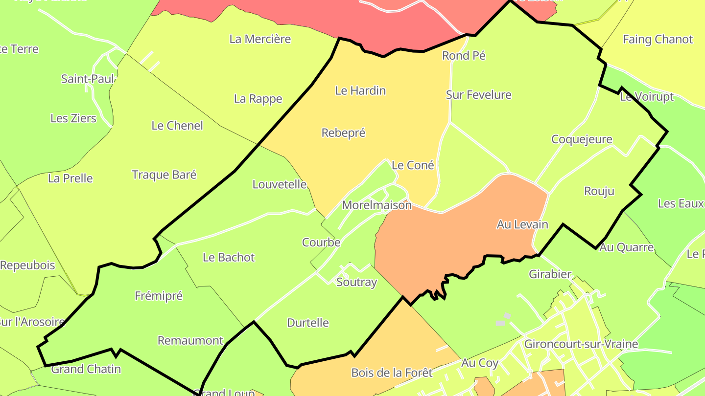 Carte des prix de l'immobilier Morelmaison