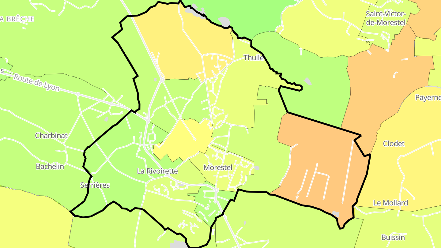 Carte des prix de l'immobilier Morestel