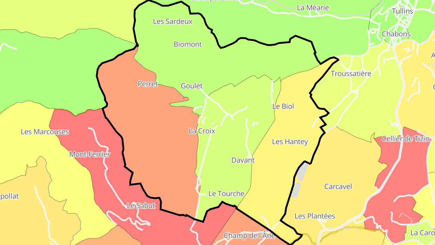 Carte des prix de l'immobilier Morette