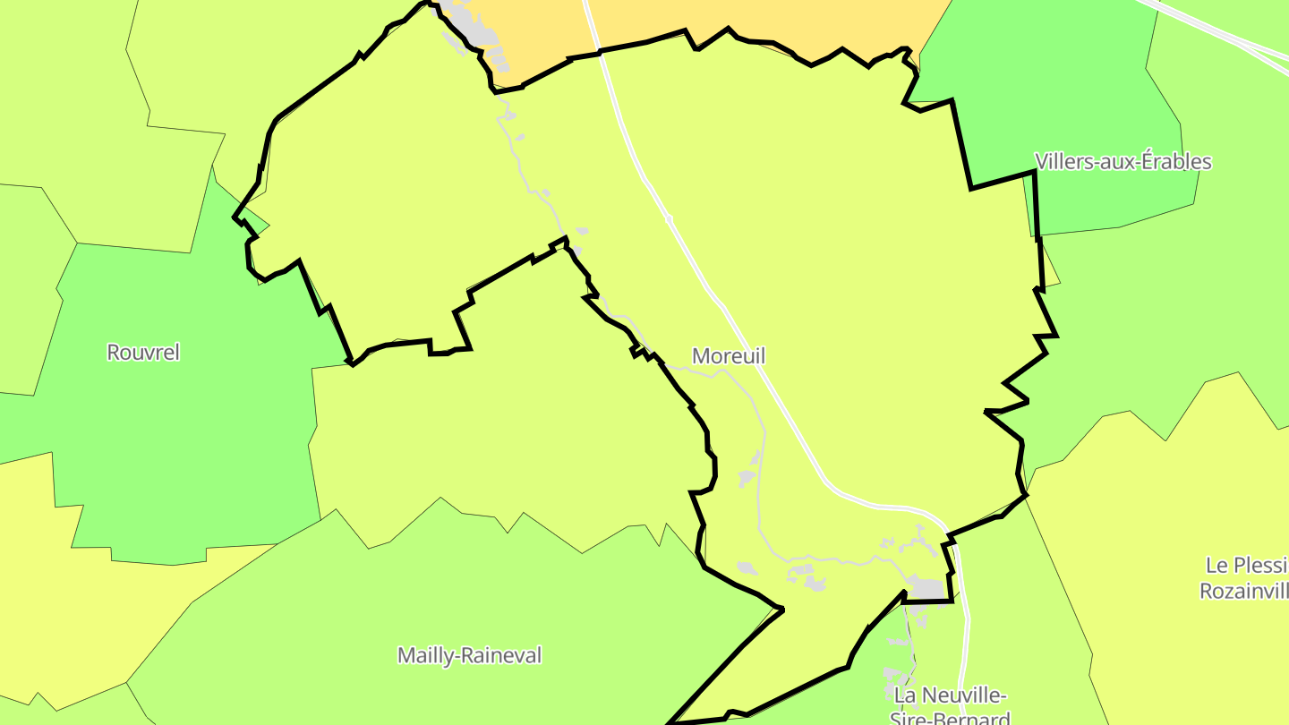 Carte des prix de l'immobilier Moreuil