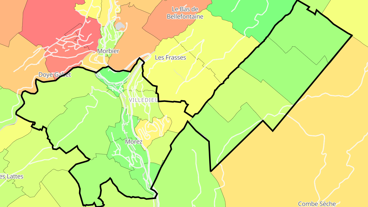 Carte des prix de l'immobilier Morez