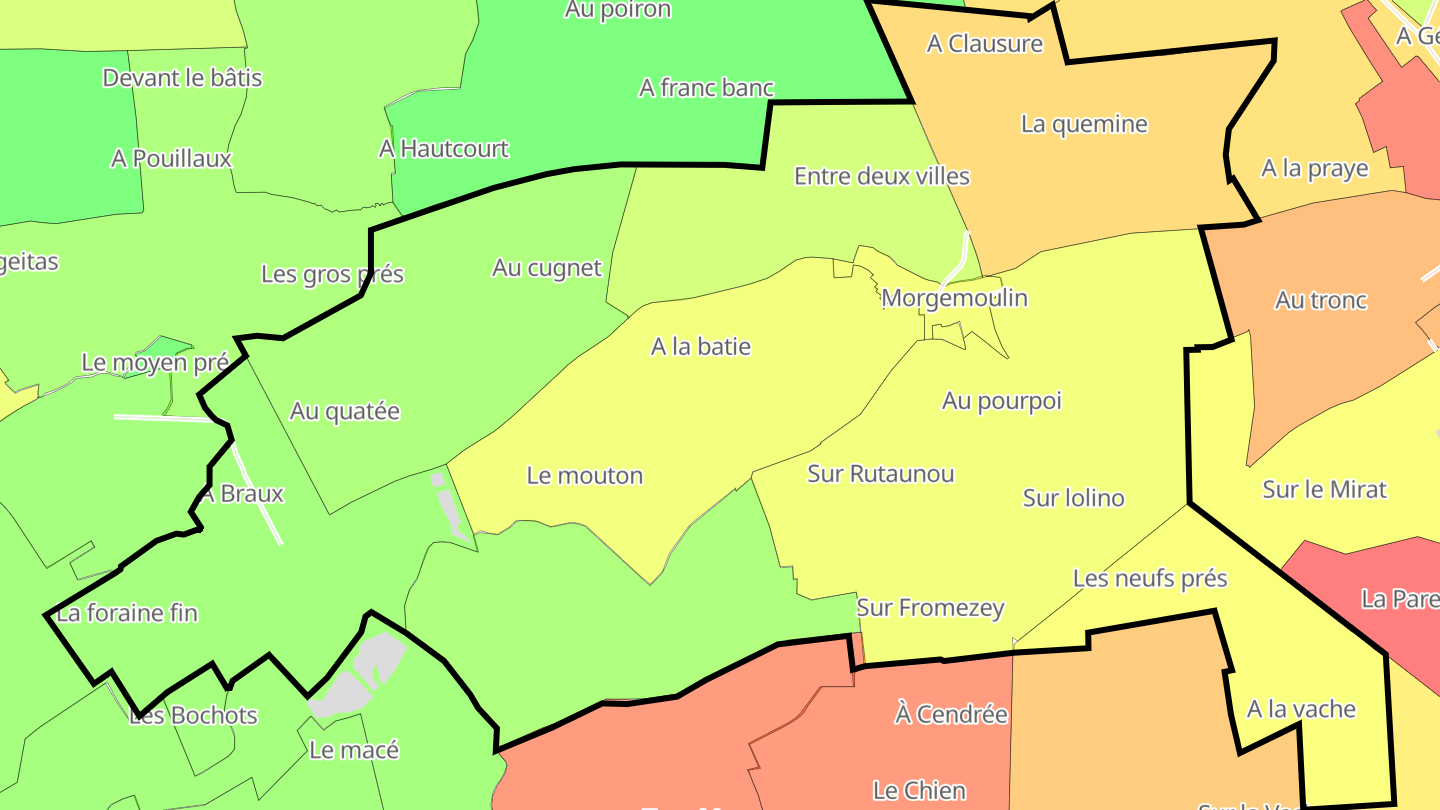 Carte des prix de l'immobilier Morgemoulin