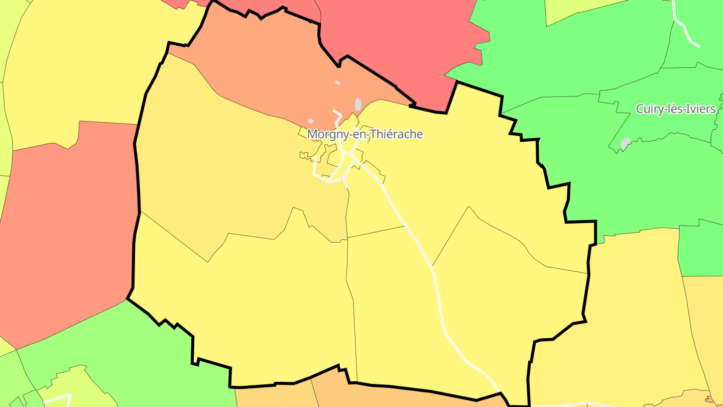 Carte des prix de l'immobilier Morgny-en-Thiérache
