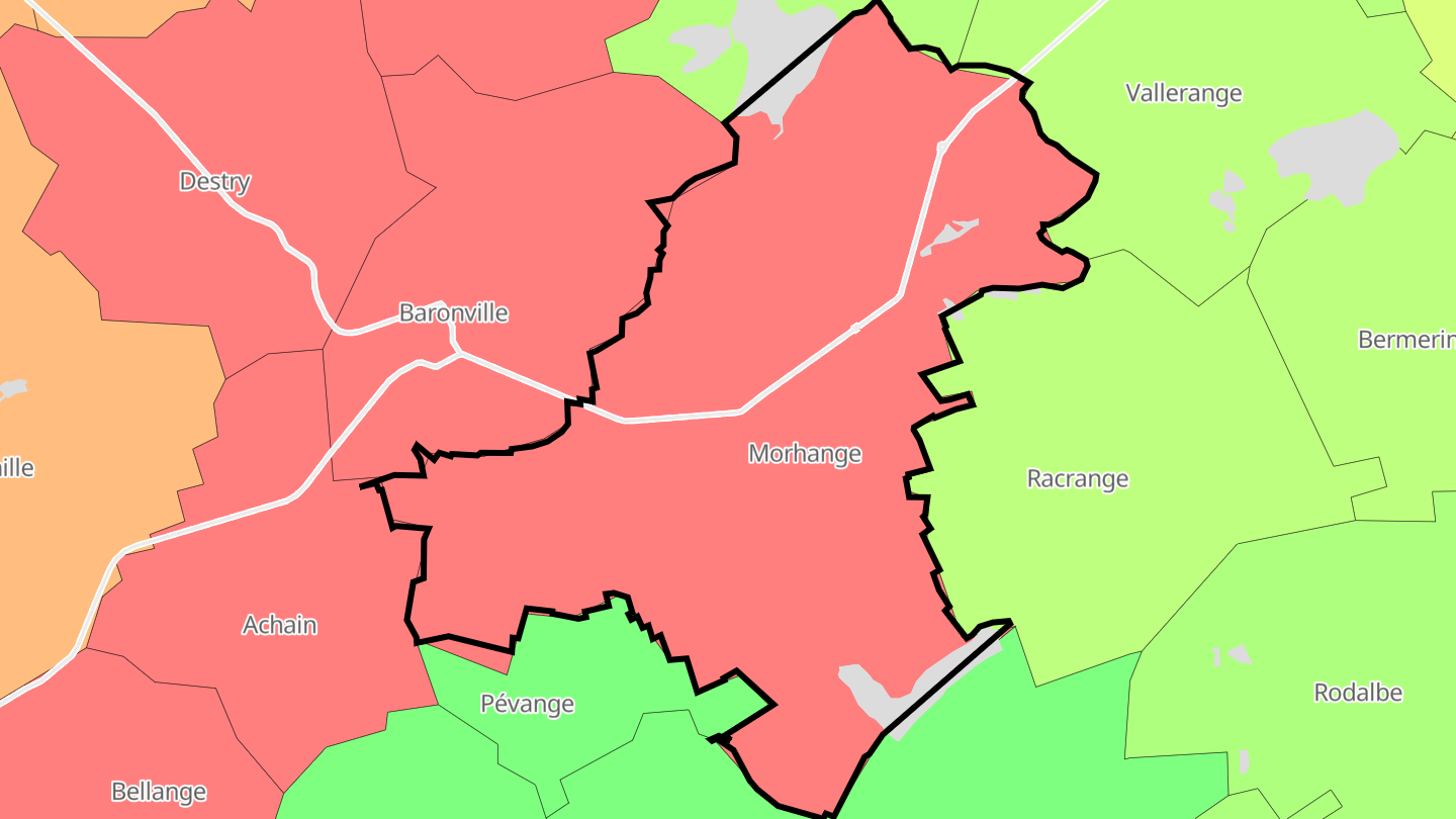 Carte des prix de l'immobilier Morhange