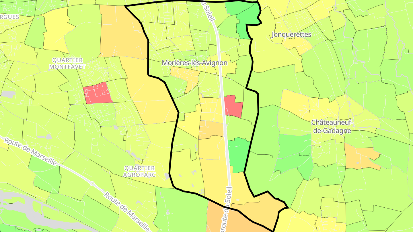 Carte des prix de l'immobilier Morières-lès-Avignon