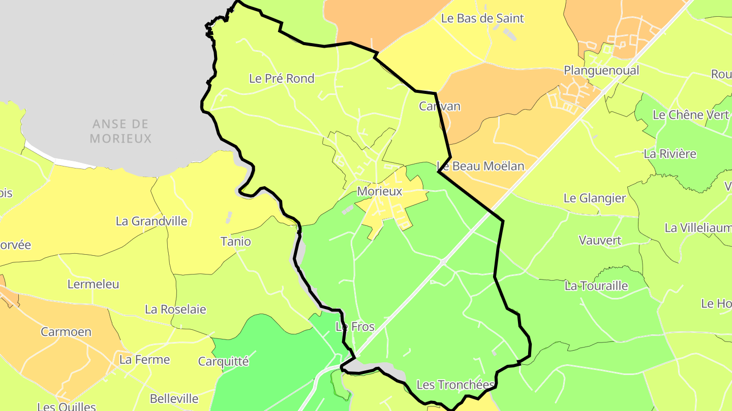 Carte des prix de l'immobilier Morieux