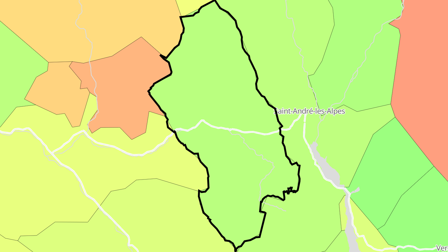 Carte des prix de l'immobilier Moriez