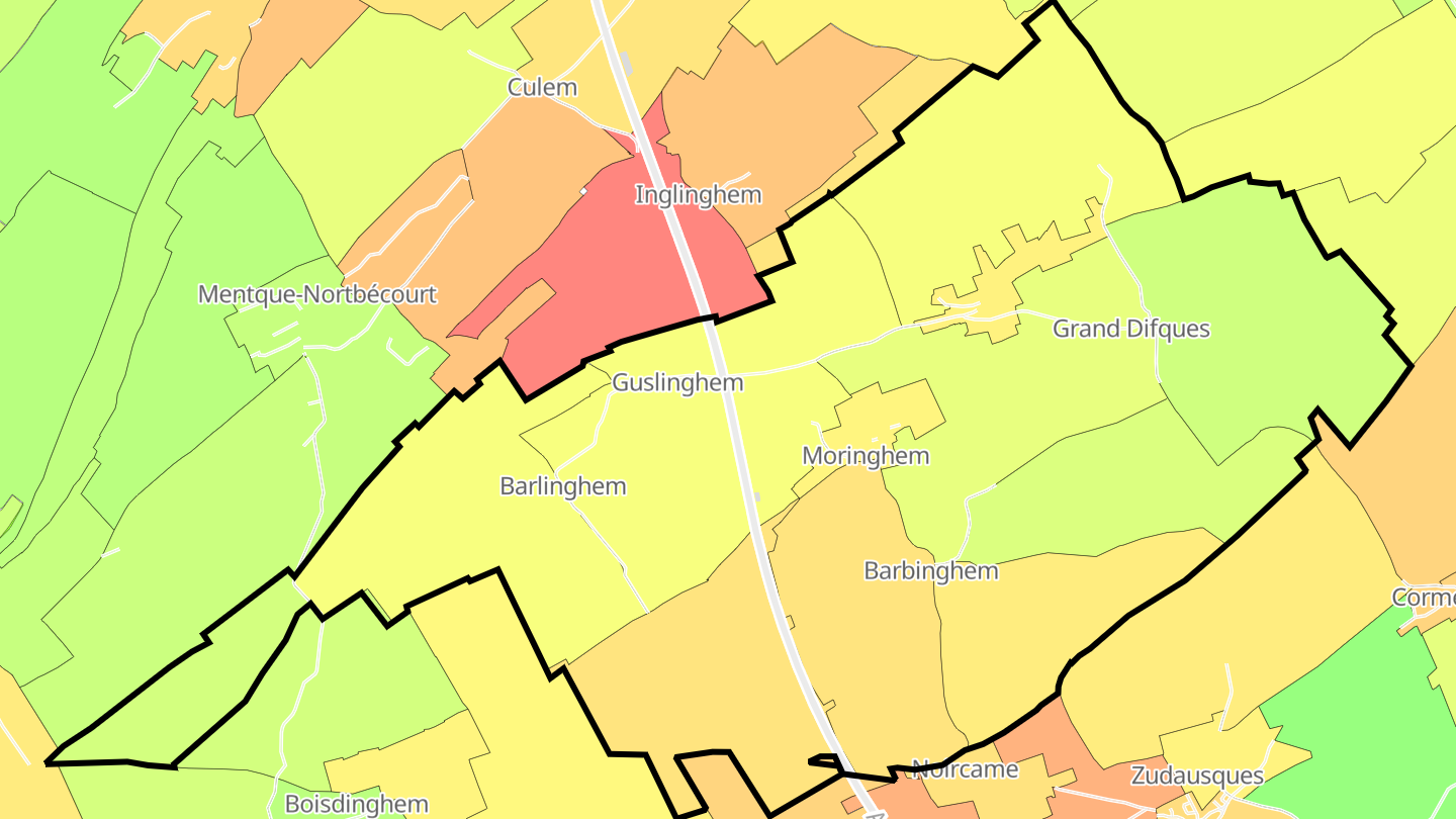 Carte des prix de l'immobilier Moringhem
