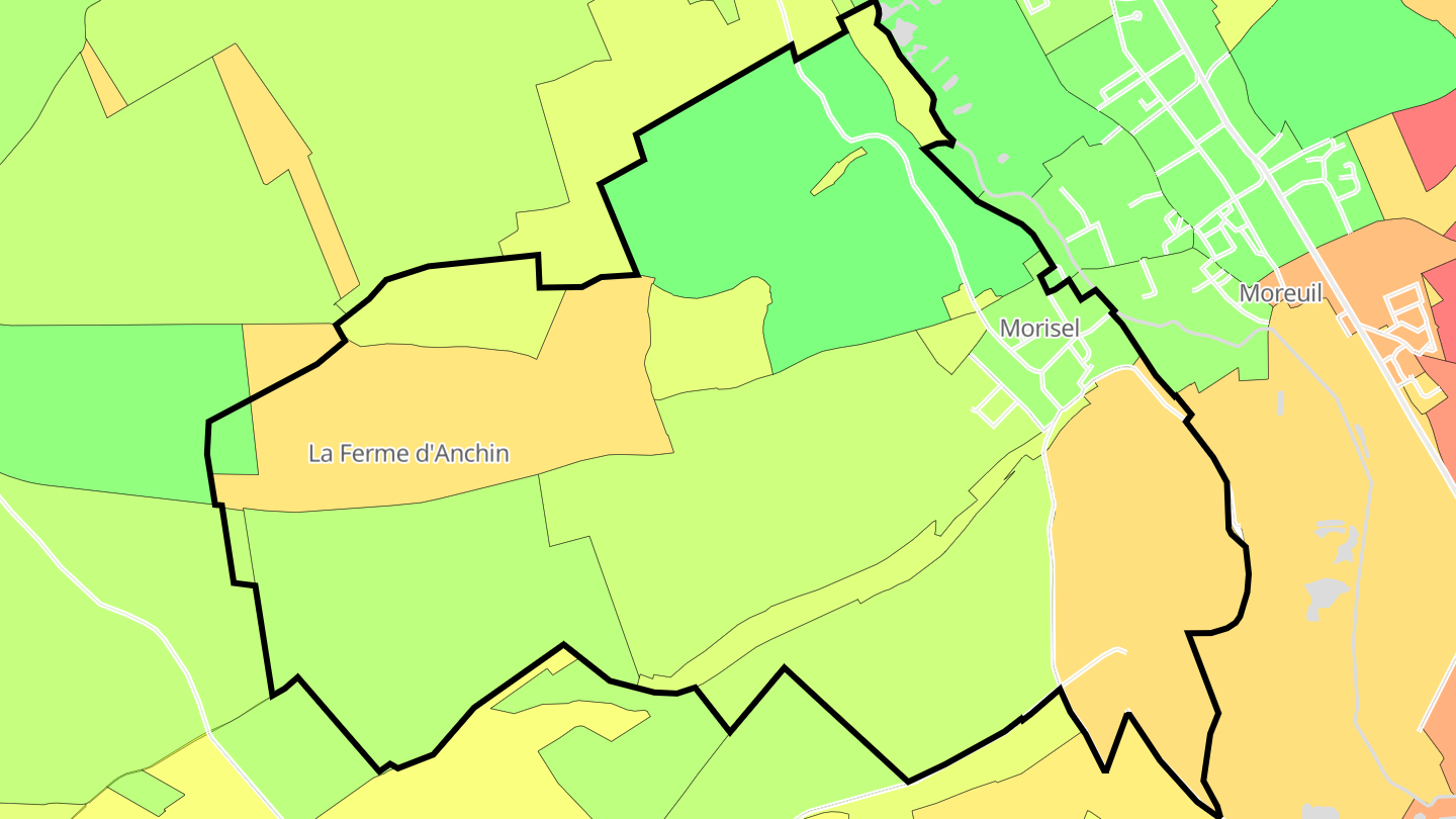Carte des prix de l'immobilier Morisel