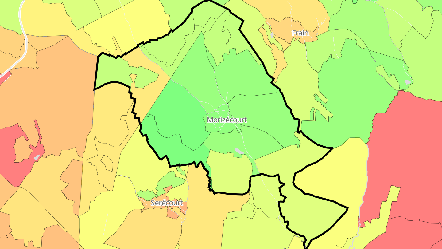 Carte des prix de l'immobilier Morizécourt