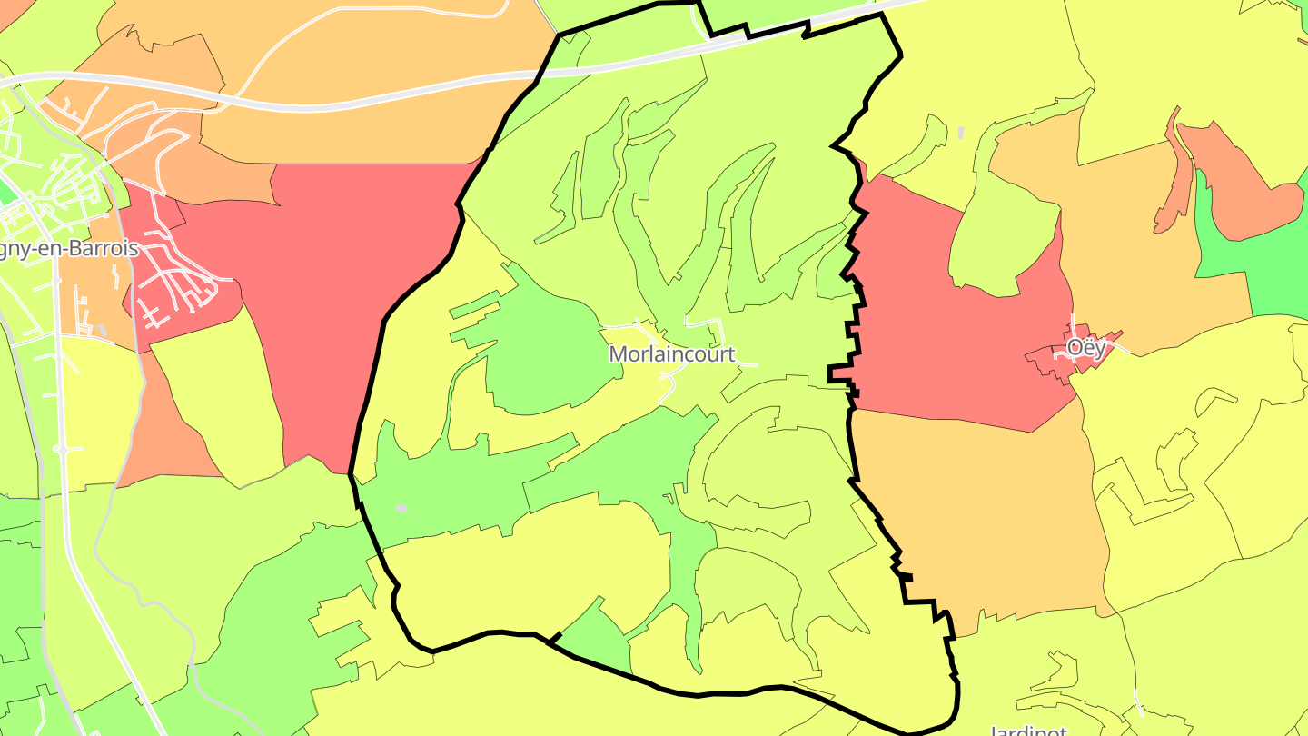 Carte des prix de l'immobilier Morlaincourt
