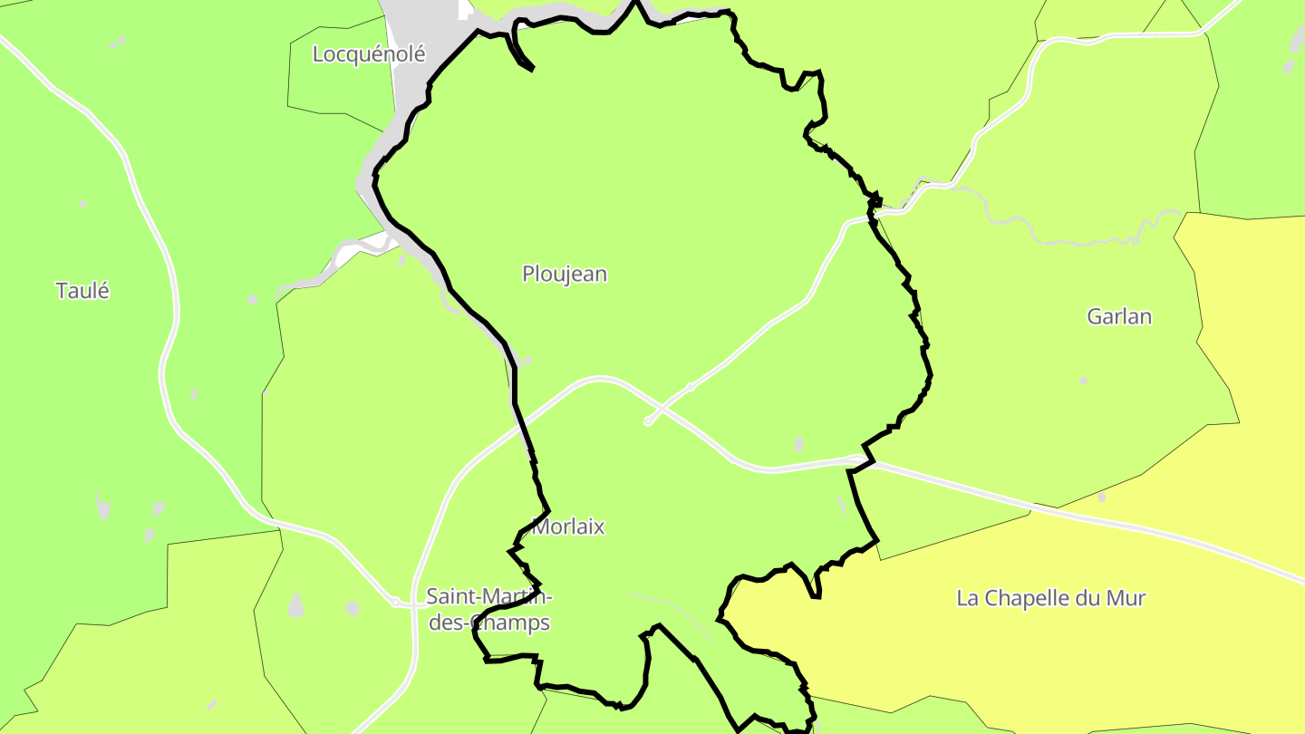Carte des prix de l'immobilier Morlaix