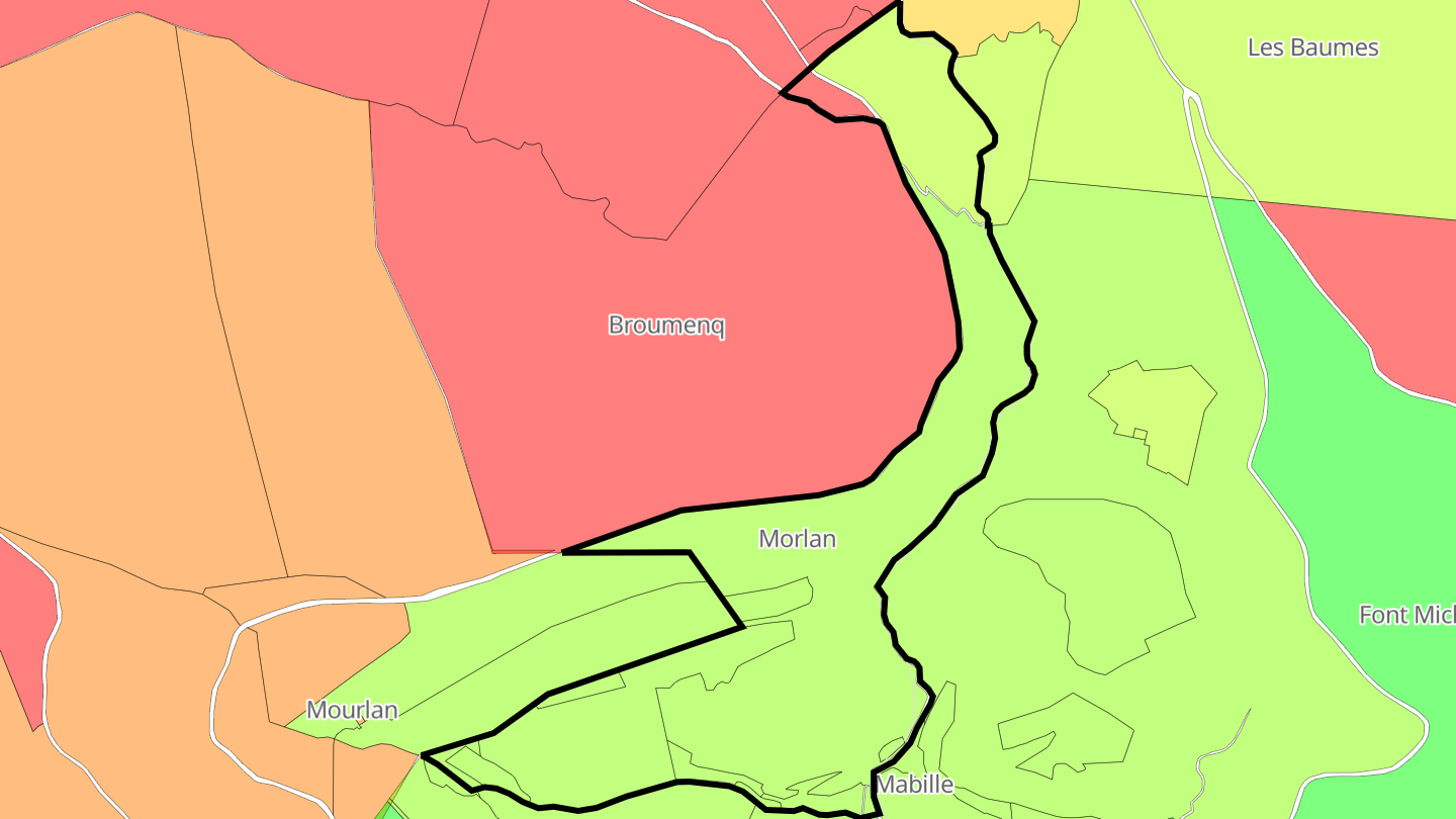 Carte des prix de l'immobilier Morlan