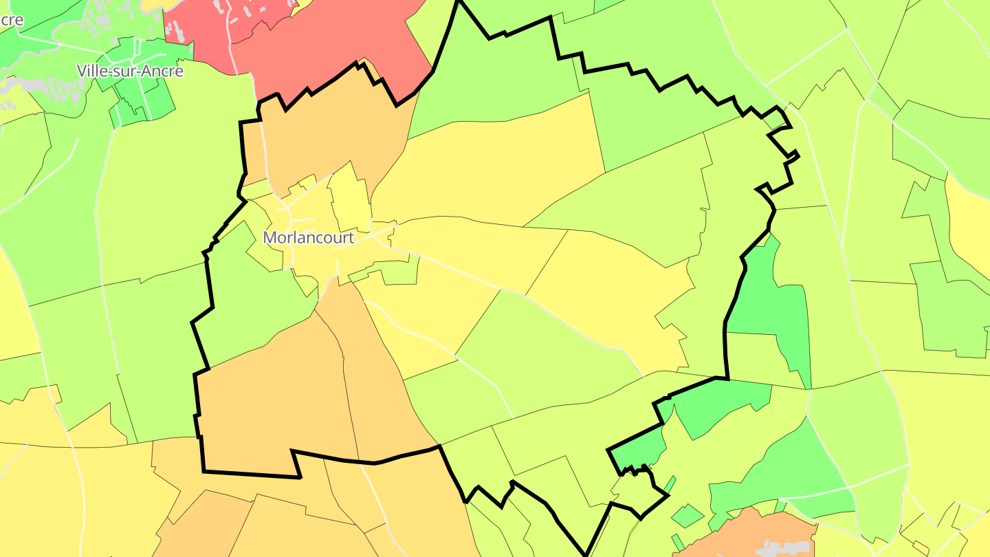 Carte des prix de l'immobilier Morlancourt