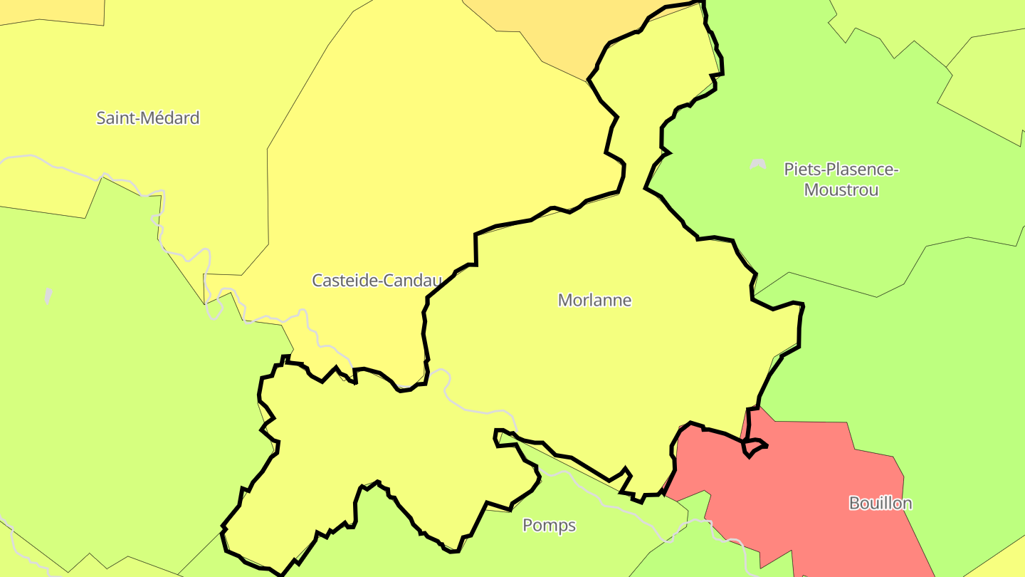 Carte des prix de l'immobilier Morlanne