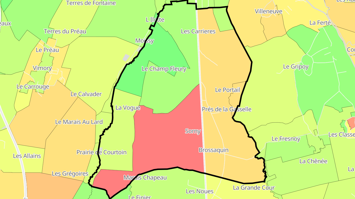 Carte des prix de l'immobilier Mormant-sur-Vernisson