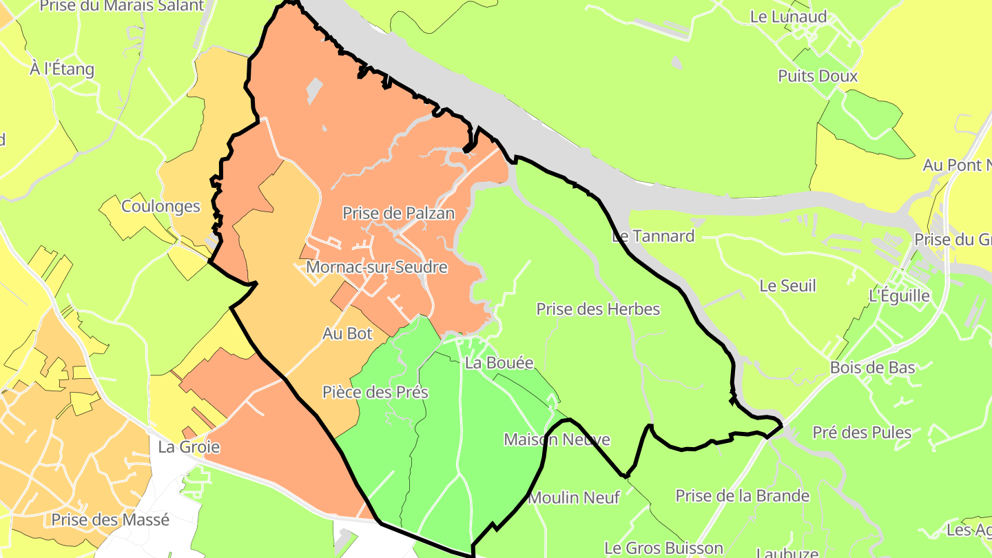 Carte des prix de l'immobilier Mornac-sur-Seudre