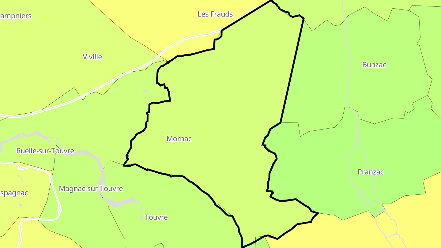 Carte des prix de l'immobilier Mornac