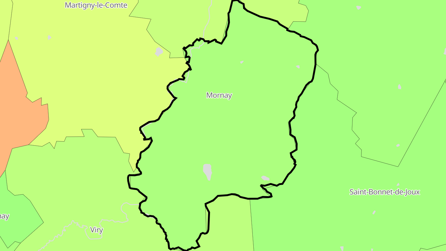 Carte des prix de l'immobilier Mornay