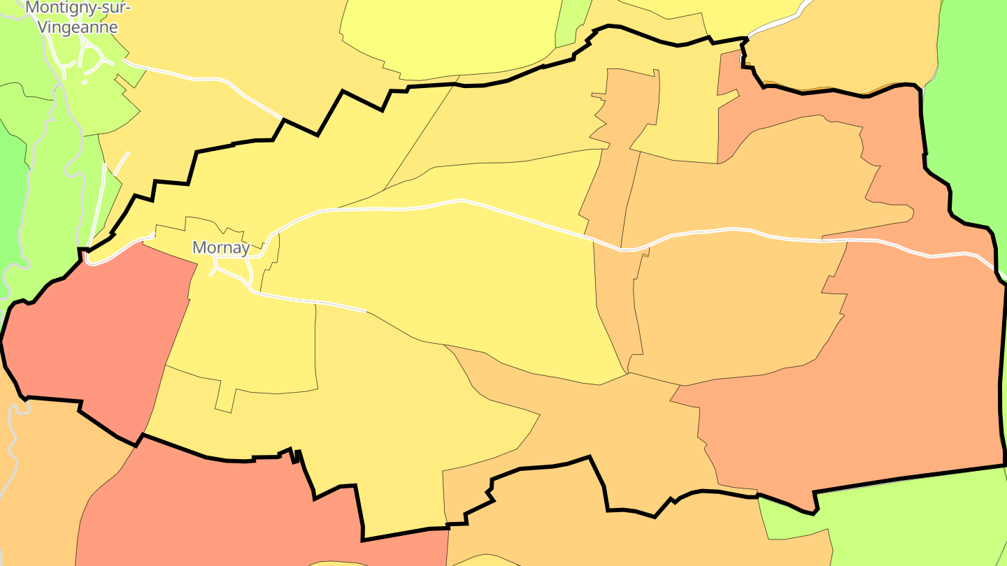 Carte des prix de l'immobilier Mornay