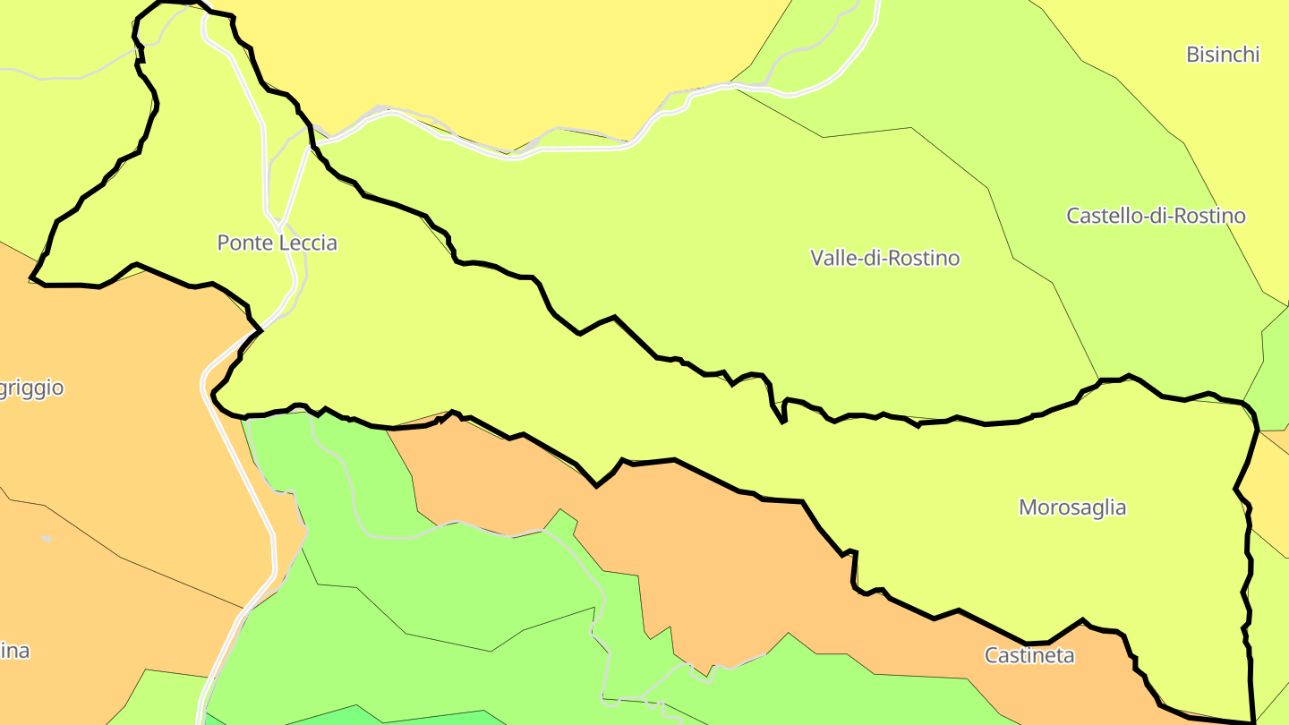 Carte des prix de l'immobilier Morosaglia