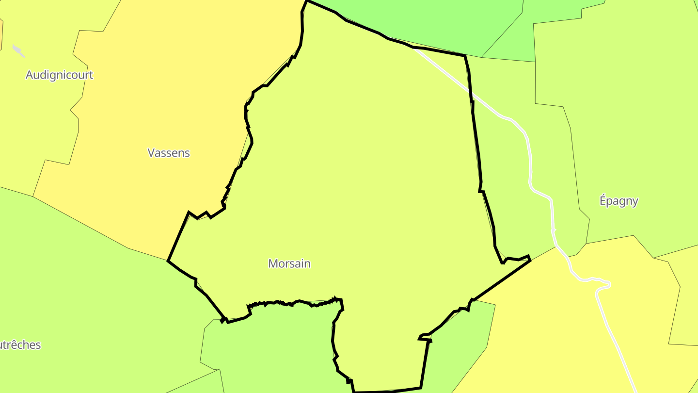 Carte des prix de l'immobilier Morsain