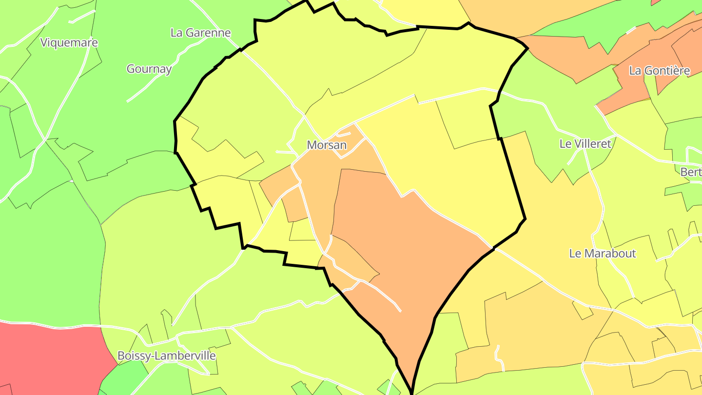 Carte des prix de l'immobilier Morsan
