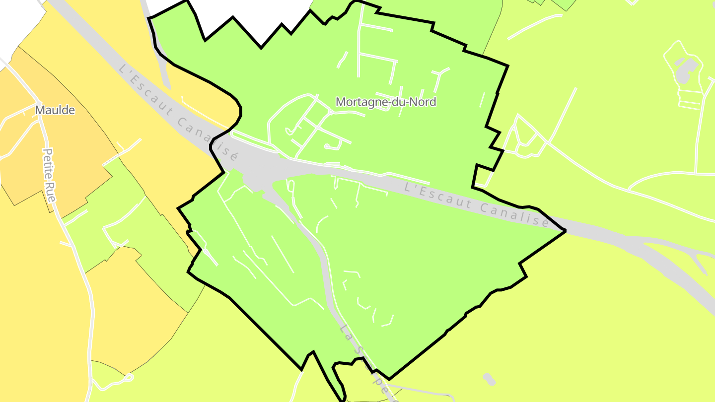 Carte des prix de l'immobilier Mortagne-du-Nord