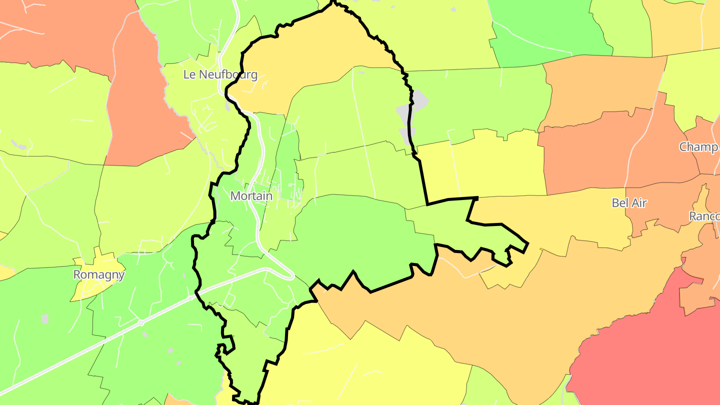 Carte des prix de l'immobilier Mortain