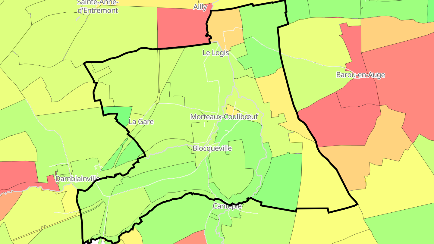 Carte des prix de l'immobilier Morteaux-Coulibœuf