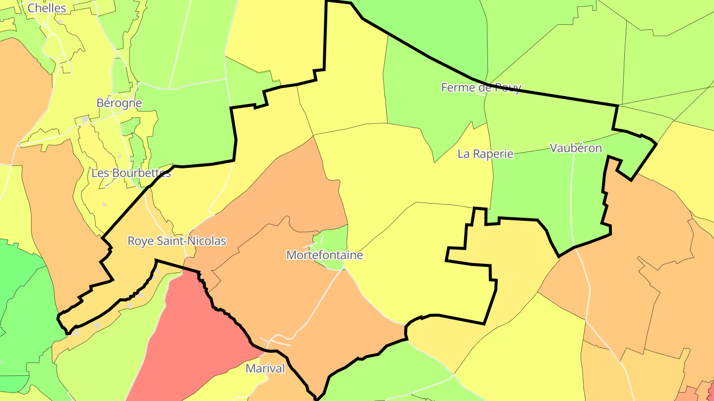 Carte des prix de l'immobilier Mortefontaine