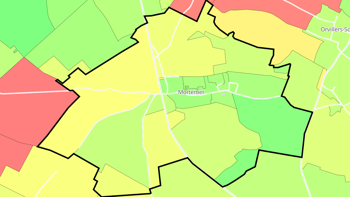 Carte des prix de l'immobilier Mortemer
