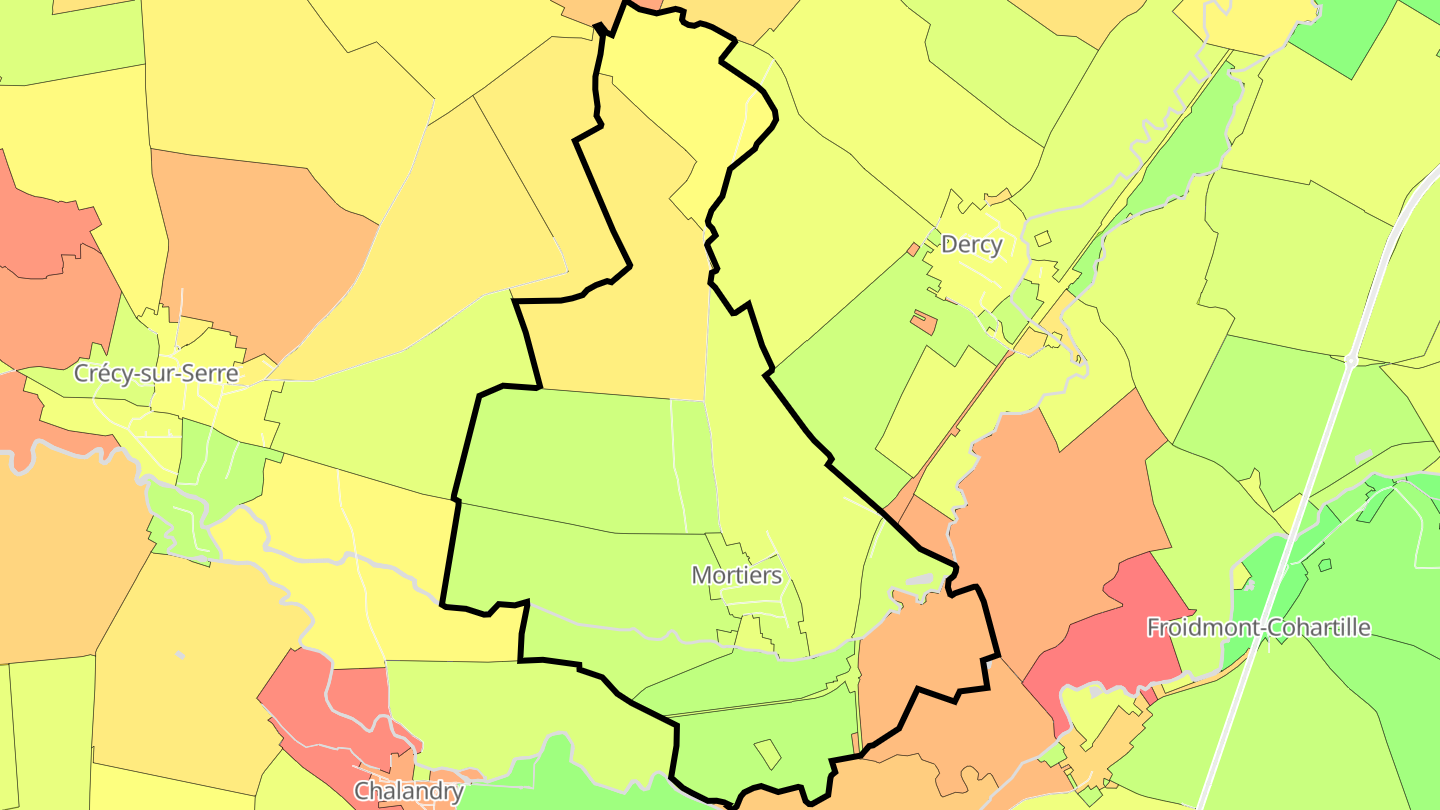 Carte des prix de l'immobilier Mortiers