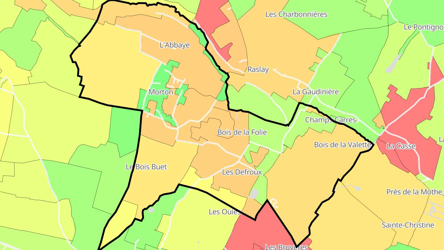 Carte des prix de l'immobilier Morton