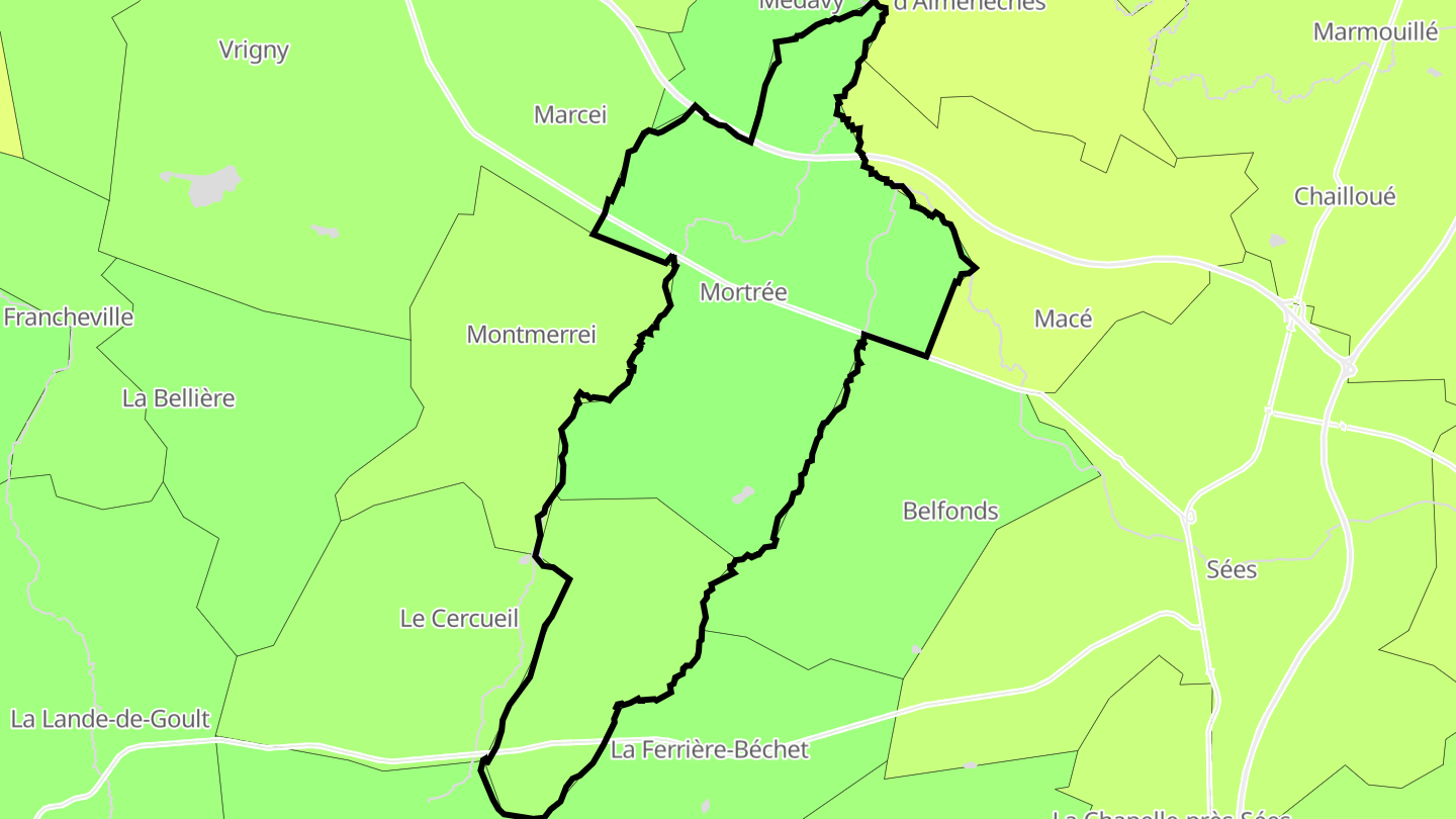 Carte des prix de l'immobilier Mortrée