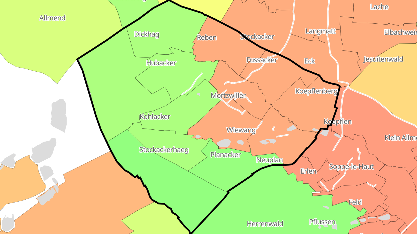 Carte des prix de l'immobilier Mortzwiller