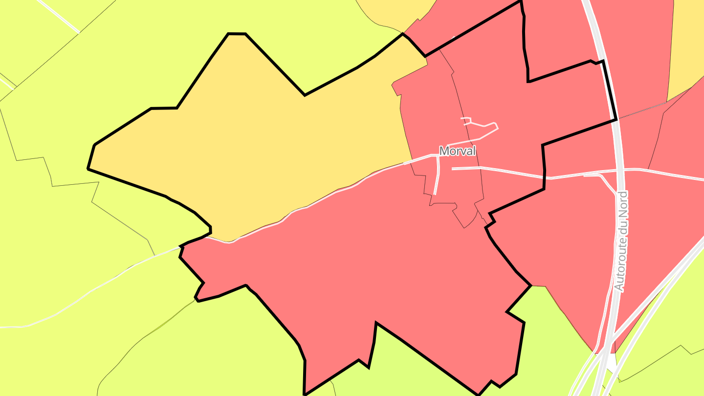 Carte des prix de l'immobilier Morval