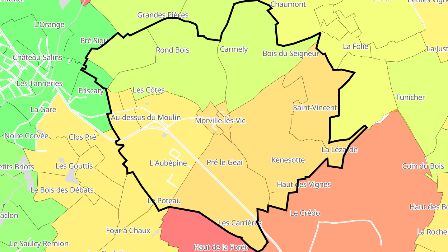 Carte des prix de l'immobilier Morville-lès-Vic