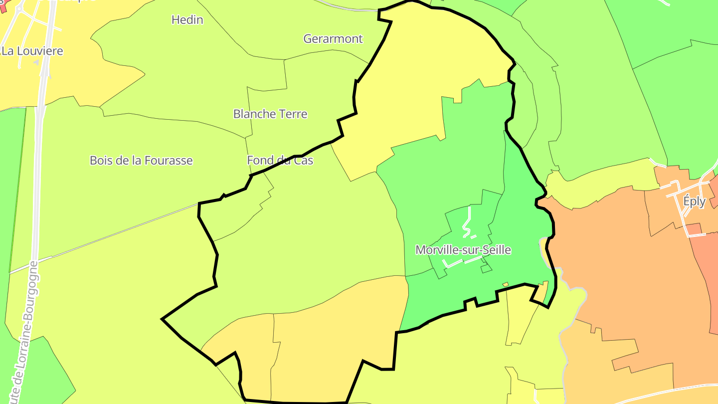 Carte des prix de l'immobilier Morville-sur-Seille
