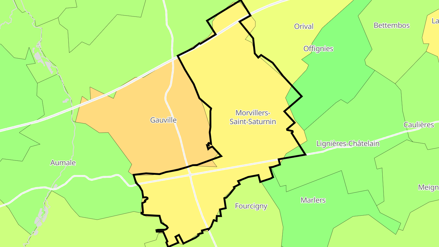 Carte des prix de l'immobilier Morvillers-Saint-Saturnin