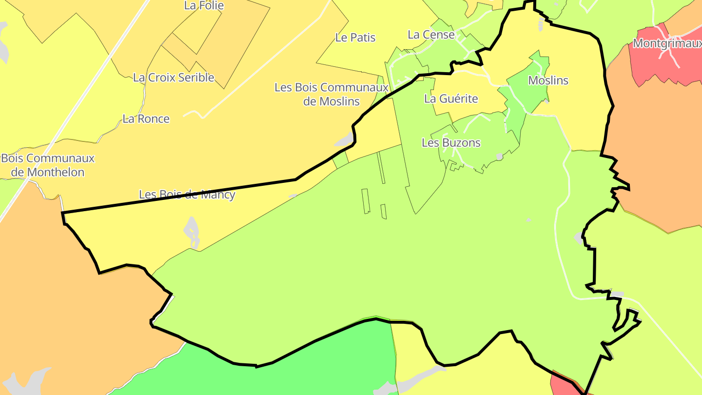 Carte des prix de l'immobilier Moslins