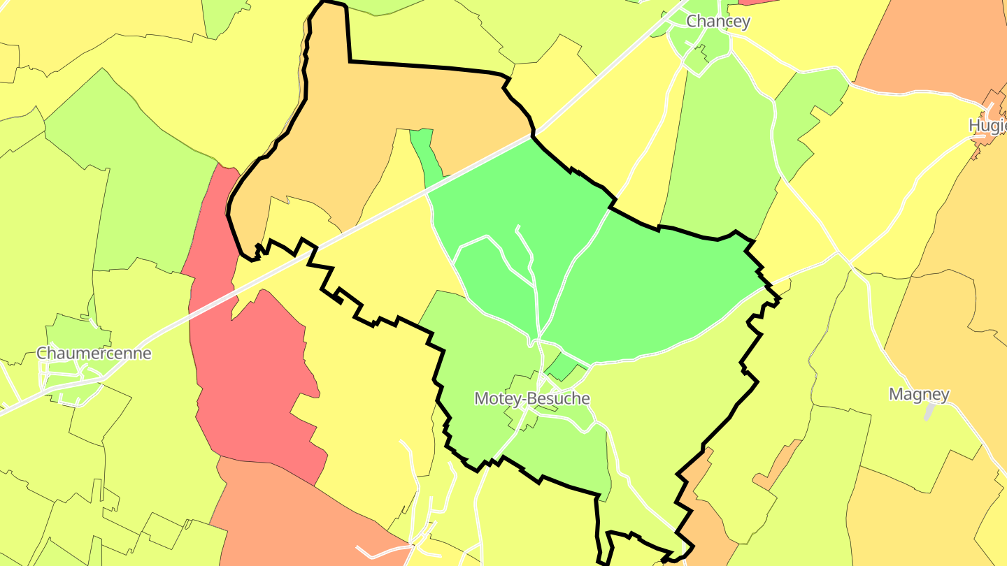 Carte des prix de l'immobilier Motey-Besuche