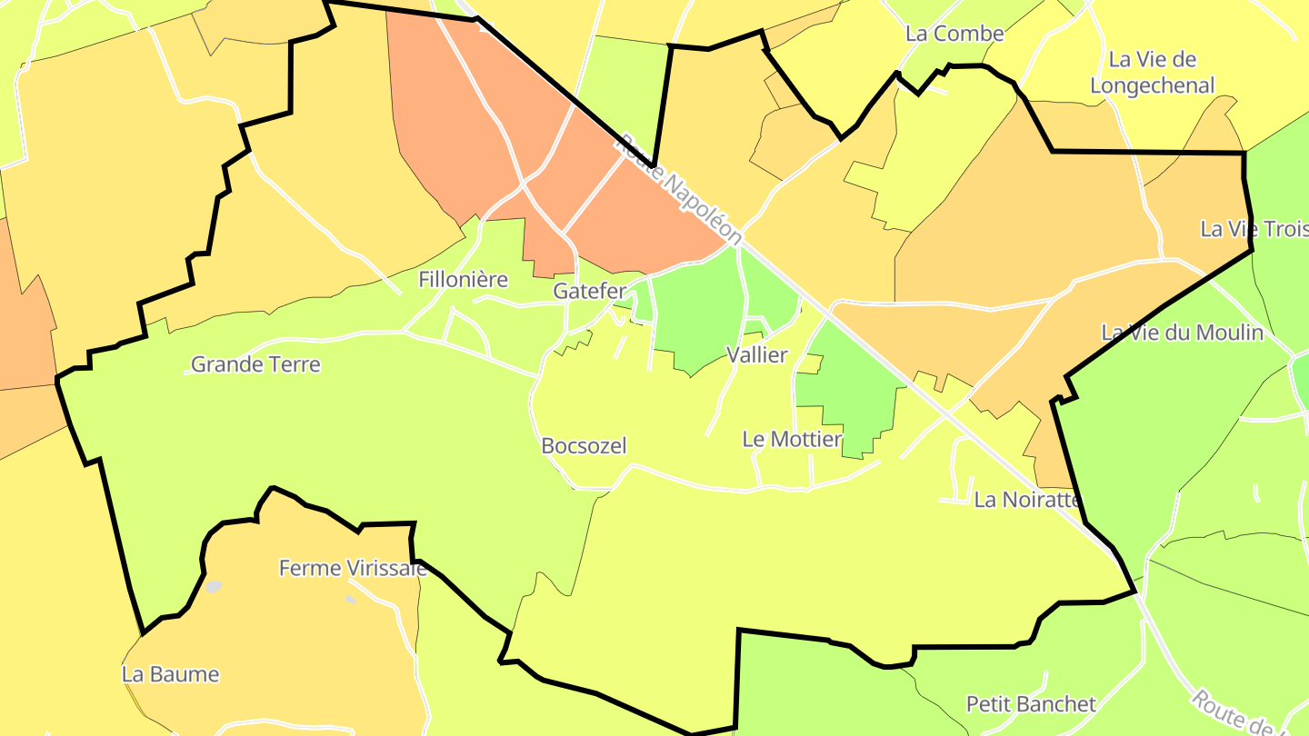 Carte des prix de l'immobilier Mottier